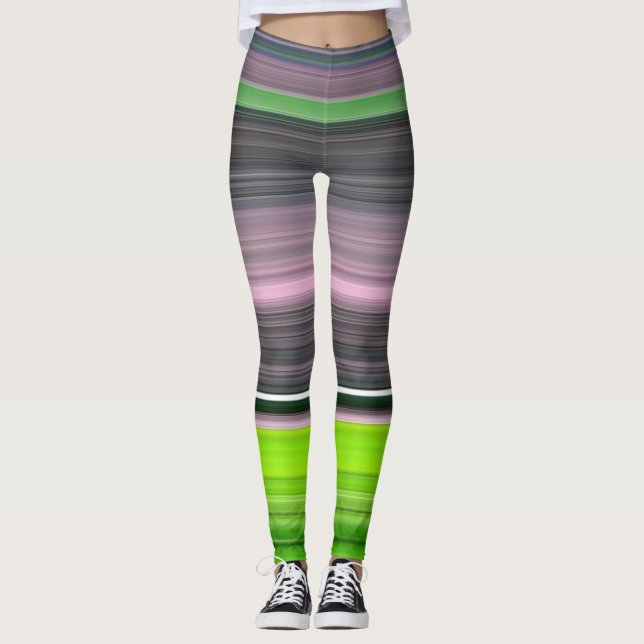 Legging Abstrato nº 1: Limão e cinza (Frente)