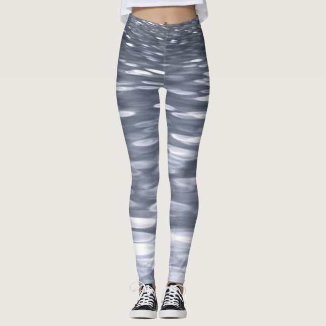 Legging Abstrato nº 3: Shimmer de Gunmetal (Frente)