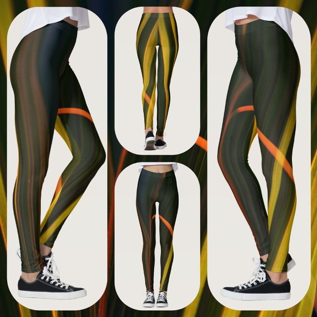 Legging Abstrato natural amarelo e preto (Criador carregado)