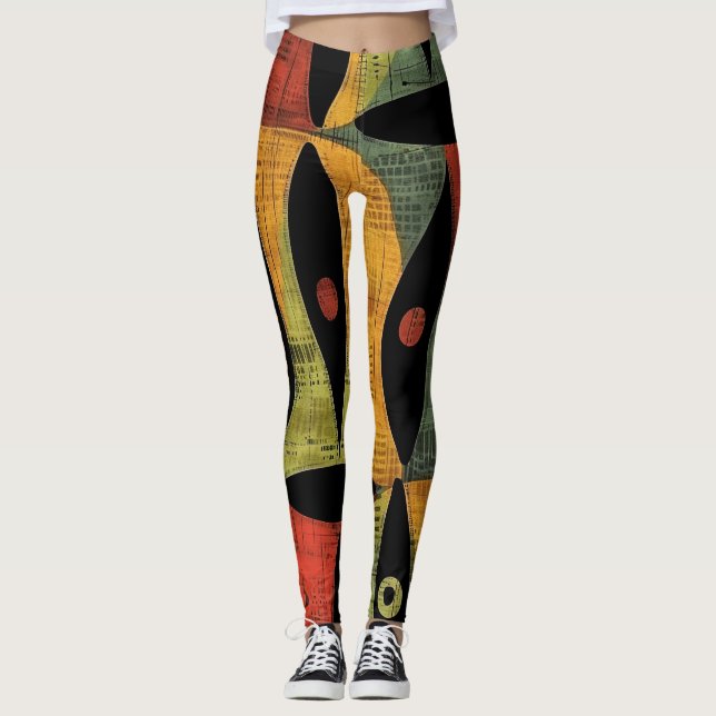 Legging Abstrato negro africano (Frente)