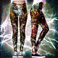 Abstrato Orange White Splatters on Black Galaxy
