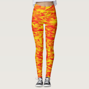 Legging Abstrato - Padrão Laranja Amarelo