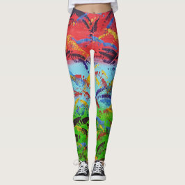 Legging Abstrato Paint Spatter Original Colorida Moderna