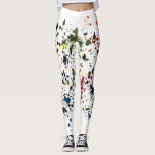 Legging Abstrato para Artistas Splatters Modernos de Pintu