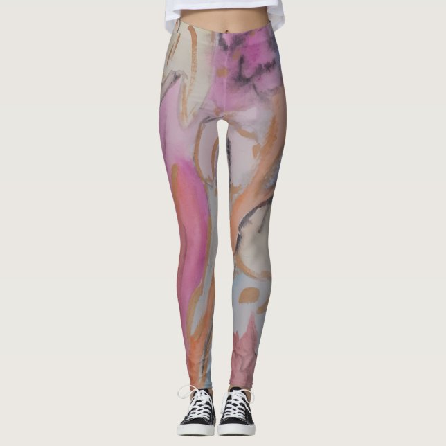 Legging Abstrato Pastel Floral (Frente)