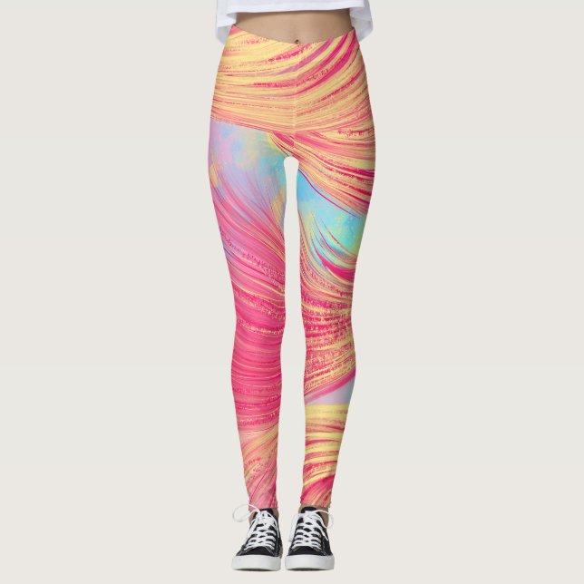 Legging abstrato Phoenix Feather (Frente)