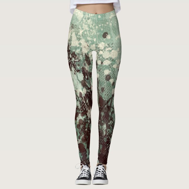 Legging Abstrato: Pintura "Faoileag air laimrig" (Frente)