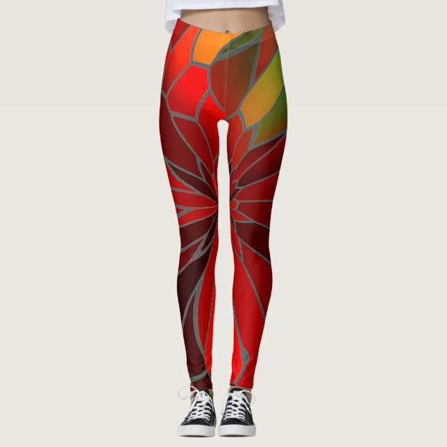 Legging Abstrato Poinsettia (Frente)