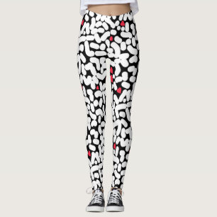 Legging Abstrato preto do branco