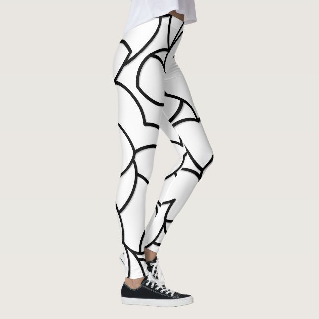 Legging Abstrato preto e branco composto (Direita)