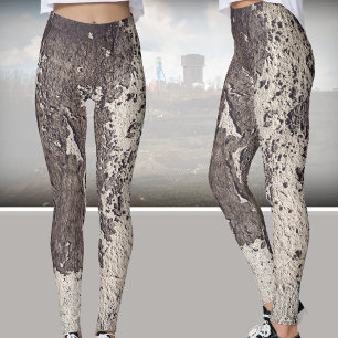 Legging Abstrato preto e branco (parede rachada)
