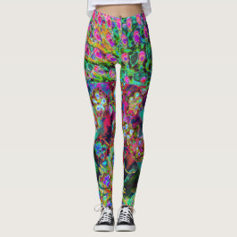 Legging Abstrato psicodélico Groovy Roxo Sedum