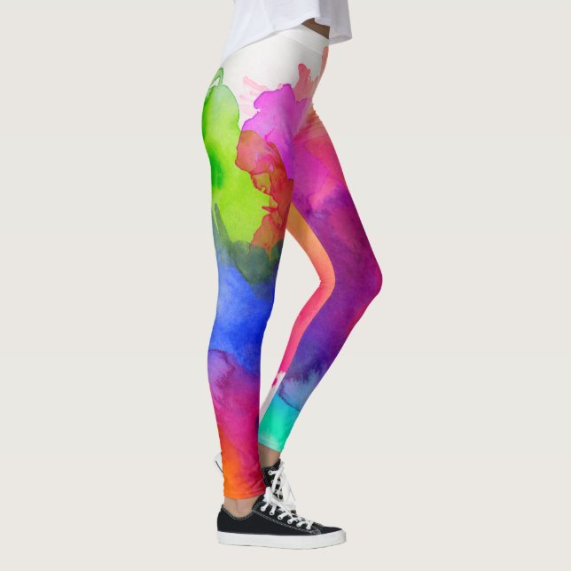 Legging Abstrato Rainbow Watercolor (Direita)