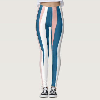 Legging Abstrato rosa azul e branco