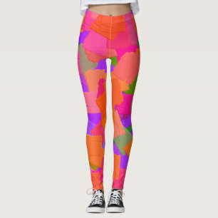 Legging Abstrato rosa, laranja e roxo