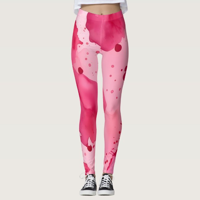 Legging Abstrato Rosa sobre Rosa (Frente)