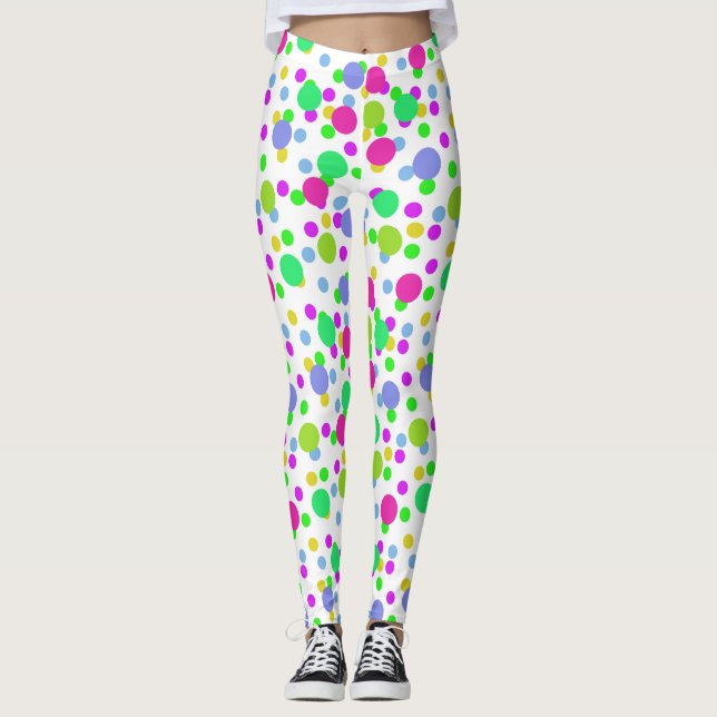 Legging Abstrato sem costura círculos de diversão pontos d (Frente)