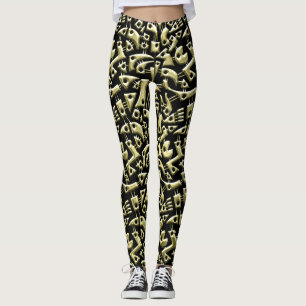 Legging Abstrato Shapes 180318 - Dourado brilhante
