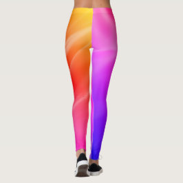 Legging Abstrato Simples Feminino Ombre Rosa Gradiente Aur