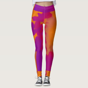 Legging Abstrato Sun brilha através de folhas