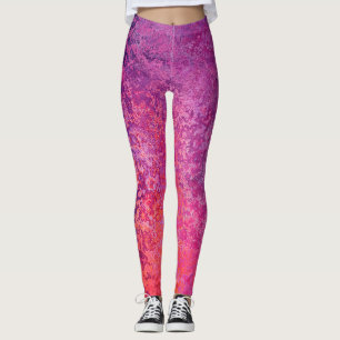 Legging Abstrato texturizado design em rosa e roxo
