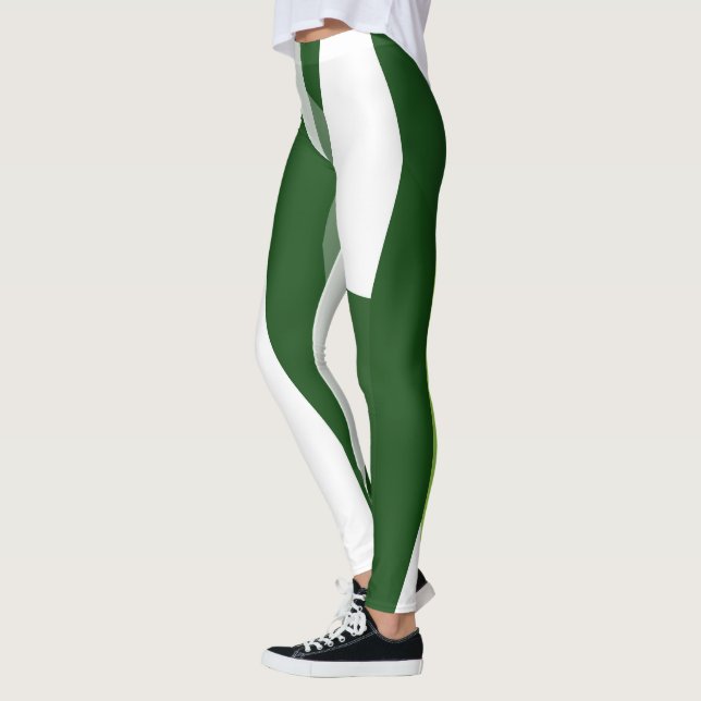 Legging Abstrato verde e branco (Esquerda)