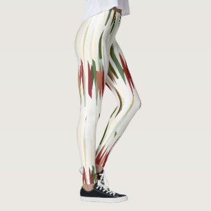 Legging abstrato verde e vermelho
