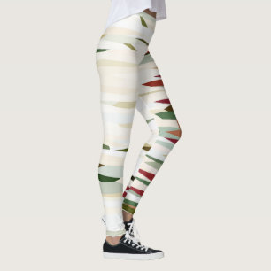 Legging abstrato verde e vermelho
