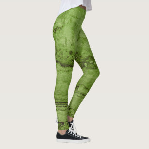 Legging Abstrato Verde Granite padrão de mármore de pedr