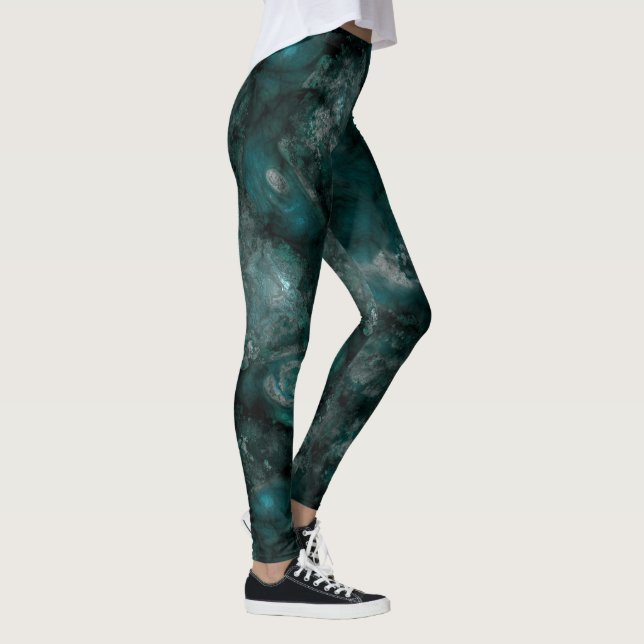 Legging Abstrato verde-turquesa (Direita)