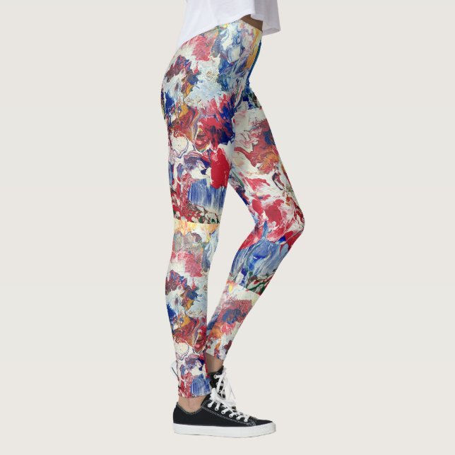 Legging Abstrato vermelho-branco-preto (Direita)