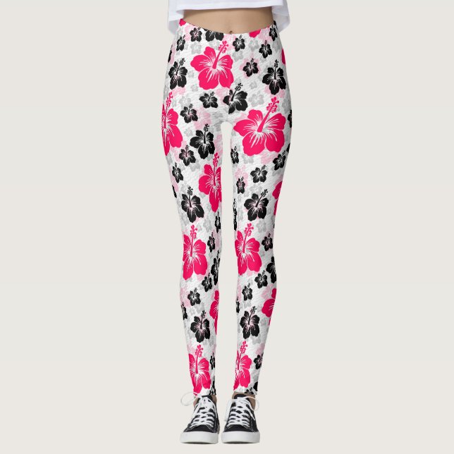 Legging Abstrato Vermelho Vermelho Negro Preto (Frente)