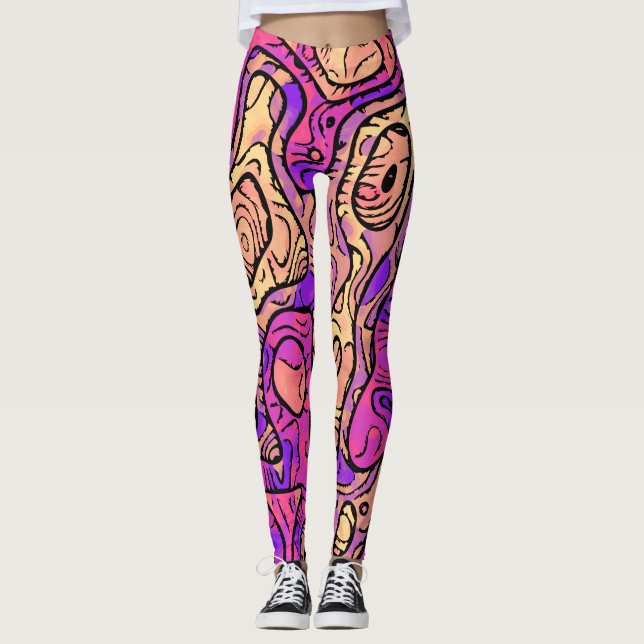 Legging Abstrato Vibrante (Frente)