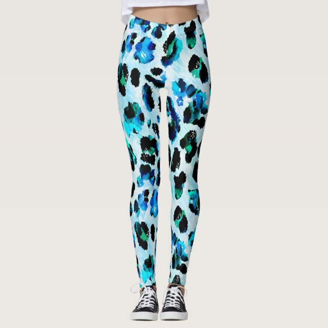 Legging Abstrato Watercolor Leopard Skin Patterne (Frente)
