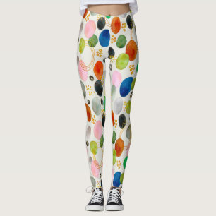 Legging Abstrato Watercolor Pebble Dourado Glitter Art