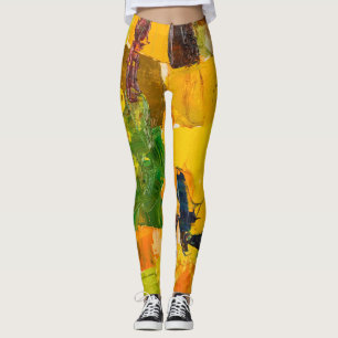 Legging Abstrato Yellow Oil Canvas Painting