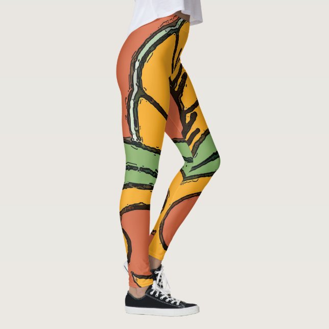 Legging Abstratos Formas Mantendo Estilo de Vidro (Direita)