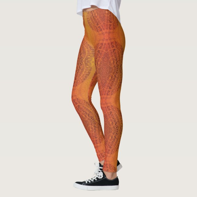 Legging Aceitação | Medalhões Amarelo Vermelho Laranja (Esquerda)