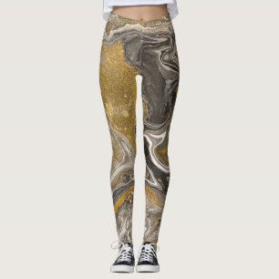 Legging acrílico marmoreado, textura inspirada na natureza