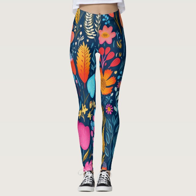 Legging AD 010 - Padrão digital floral (Frente)