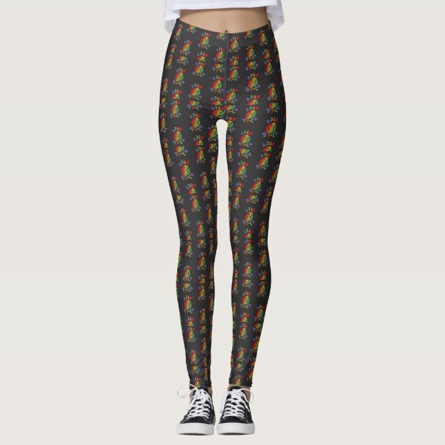 Legging ADHD como F*ck Rainbow Brain (Frente)