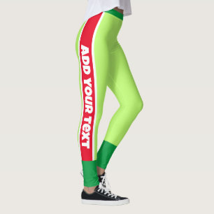 Legging Adicione o texto l Boho cores l Neon l Green Red