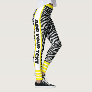 Legging Adicione seu texto design Zebra colorido moderno