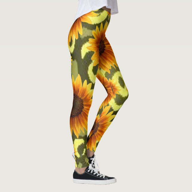 Legging adolescente de patas compridas com flores de giras (Direita)