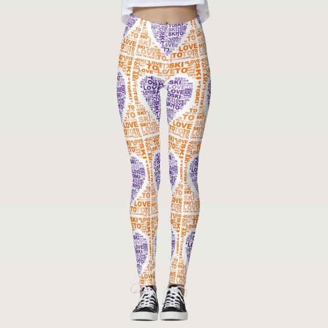 Legging Adoraria Esquiar Calças De Yoga Feitas À Mão De La (Frente)