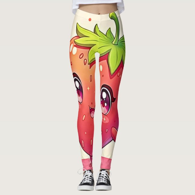 Legging Adorável Design de Strawberry Love (Frente)