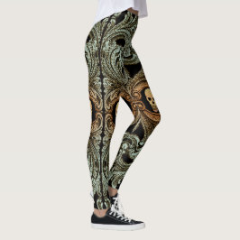 Legging Adorno Verde Sage Gótico Com Caveira