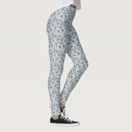 Legging Adornos de Natal em Toile Azul, Sininhos e Meia
