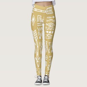 Legging African Tribal Stripes: Boêmian Egípcio Sem Selo