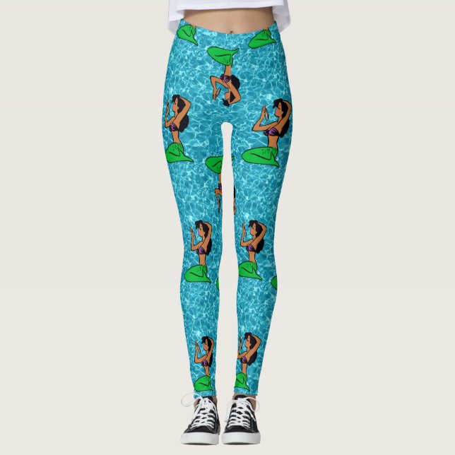 Legging afro latina mermaid ocean (Frente)
